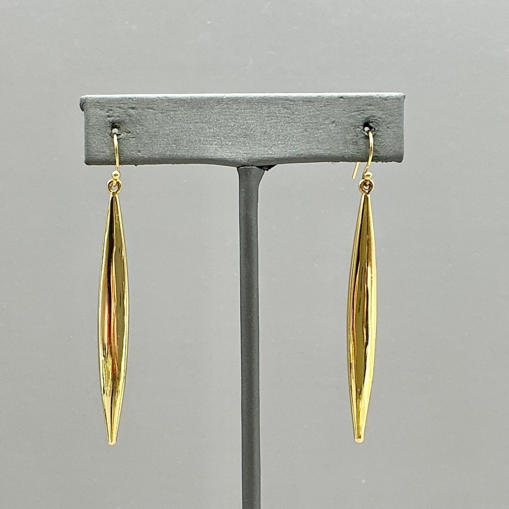Vince Camuto Dangle Earrings Women Gold Tone Long Tapered Drop Stiletto 2.25"